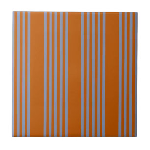 Blaugraues und verbranntes 5-Streifen-Muster Fliese