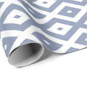 Blaugraues und weißes Diamantmuster Geschenkpapier (Rolleneckpunkt)