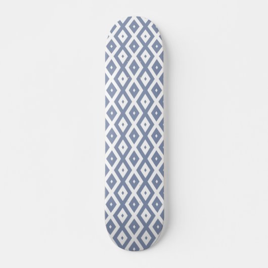 Blaugraues und weißes Diamantmuster Skateboard (Vorne)