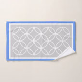 Blaugraues und weißes geometrisches Muster Badhandtuch Set (Handtuch)