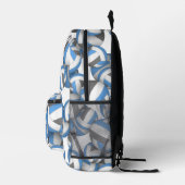 Blaugraues Volleyballmuster mit der Spielernummer Bedruckter Rucksack (Rechts)