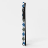 Blaugraues Wave Mosaikmuster Case-Mate iPhone Hülle (Hinten/Links)
