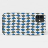 Blaugraues Wave Mosaikmuster Case-Mate iPhone Hülle (Rückseite (Horizontal))