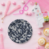 Blaugraues Weiß Camouflage Camouflage Muster Party Pappteller (Party)