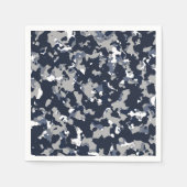Blaugraues Weiß Camouflage Camouflage Muster Party Serviette (Vorderseite)