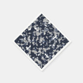 Blaugraues Weiß Camouflage Camouflage Muster Party Serviette (Ecke)