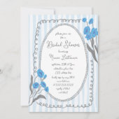 Blaugraues weißes Brautparty Einladung (Vorderseite)