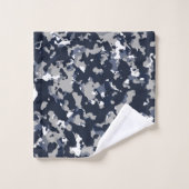 Blaugraues White Camouflage Camouflage Muster Badhandtuch Set (Waschlappen)