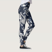 Blaugraues White Camouflage Camouflage Muster Leggings (Rechts)