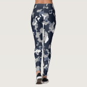 Blaugraues White Camouflage Camouflage Muster Leggings (Rückseite)