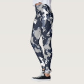 Blaugraues White Camouflage Camouflage Muster Leggings (Links)