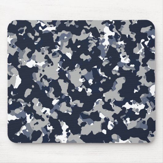 Blaugraues White Camouflage Camouflage Muster Mousepad (Vorne)