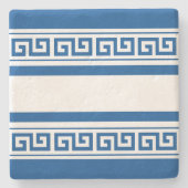 Blaugriechischer Schlüssel Steinuntersetzer (Vorderseite)