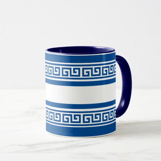 Blaugriechischer Schlüssel Tasse (VorderseiteRechts)