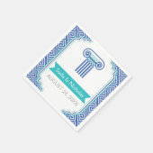 Blaugriechischer Schlüssel und Kolumne griechische Serviette (Ecke)