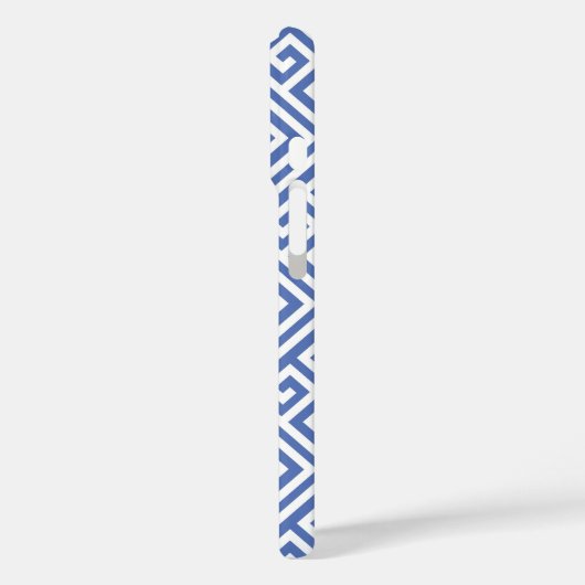 Blaugriechisches Schlüsselmuster Case-Mate iPhone Hülle (Rückseite / Links)