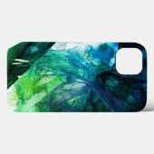Blaugrün abstrakte Kunst Case-Mate iPhone Hülle (Rückseite (Horizontal))