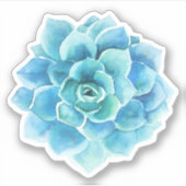 Blaugrün Aquarellbilder Aufkleber (Vorderseite)