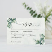 Blaugrün-Aquarellfarben-Blume, die für UAWG RSVP Karte (Stehend Vorderseite)