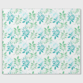 Blaugrün-Blätter Geschenkpapier (Flach)