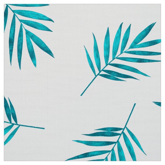 Blaugrün-Blätter Stoff (Muster)