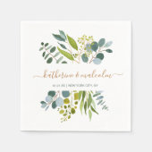 Blaugrün, Eukalyptus Wedding Serviette (Vorderseite)