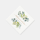 Blaugrün, Eukalyptus Wedding Serviette (Ecke)