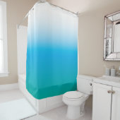 Blaugrün Farbverlauf Meeresfarben minimalistisch Duschvorhang (Beispiel)
