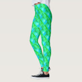 Blaugrün gebogene Rechtecke oder Streifen, die dün Leggings (Links)