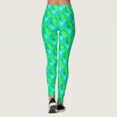 Blaugrün gebogene Rechtecke oder Streifen, die dün Leggings (Rückseite)