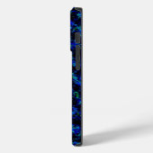 Blaugrün gebrochenes Glasmuster Case-Mate iPhone Hülle (Rückseite / Links)