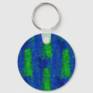 Blaugrün gebrochenes Glasmuster Schlüsselanhänger