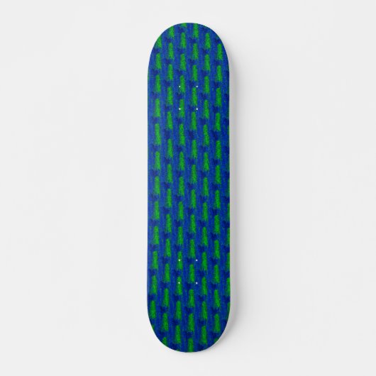 Blaugrün gebrochenes Glasmuster Skateboard (Vorne)