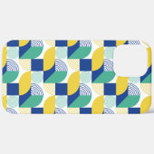Blaugrün-gelb-Abstraktes geometrisches Muster Case-Mate iPhone Hülle (Rückseite / Rechts)