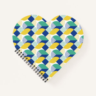 Blaugrün-gelb-Abstraktes geometrisches Muster Notizblock