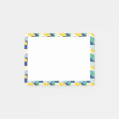 Blaugrün-gelb-Abstraktes geometrisches Muster Post-it Klebezettel (Vorderseite)