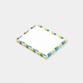 Blaugrün-gelb-Abstraktes geometrisches Muster Post-it Klebezettel (angewinkelt)