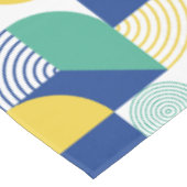 Blaugrün-gelb-Abstraktes geometrisches Muster Tischdecke (Schrägansicht)