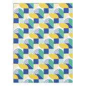 Blaugrün-gelb-Abstraktes geometrisches Muster Tischdecke (Vorderseite)