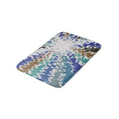 Blaugrün Gelb Einziges Muster Badematte (Schrägansicht)