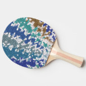 Blaugrün Gelb Einziges Muster  Tischtennis Schläger (Seitenansicht)