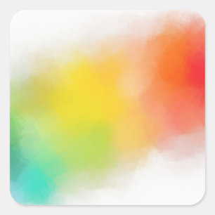 Blaugrün-gelb-orange-farbige Blende Quadratischer Aufkleber