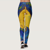 Blaugrün-gelber Paint-Spritzer Leggings (Rückseite)