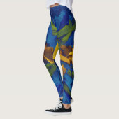 Blaugrün-gelber Paint-Spritzer Leggings (Links)