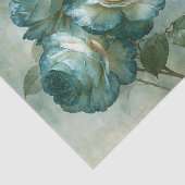 Blaugrün geränderte cremefarbene Ölfarblackrose De Seidenpapier (Ausschnitt)