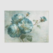 Blaugrün geränderte cremefarbene Ölfarblackrose De Seidenpapier (Vorderseite)