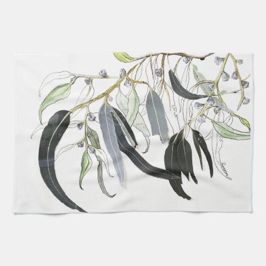 Blaugrün Geschirrtuch (Horizontal)