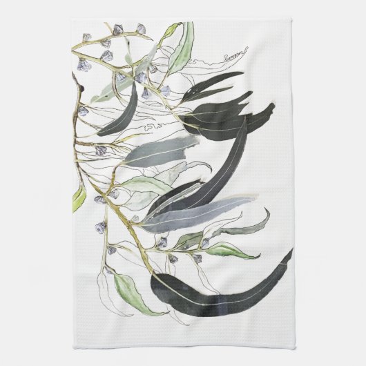 Blaugrün Geschirrtuch (Vertikal)