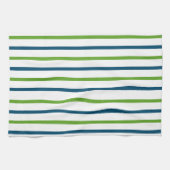 Blaugrün gestreift geschirrtuch (Horizontal)