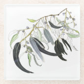 Blaugrün Glasuntersetzer (Vorderseite)